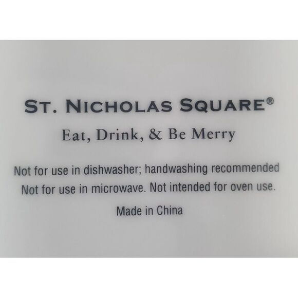St. Nicholas Square Plate 11" Round Christmas Eat, Drink & Be Merry Holiday Tree - Picture 9 of 9